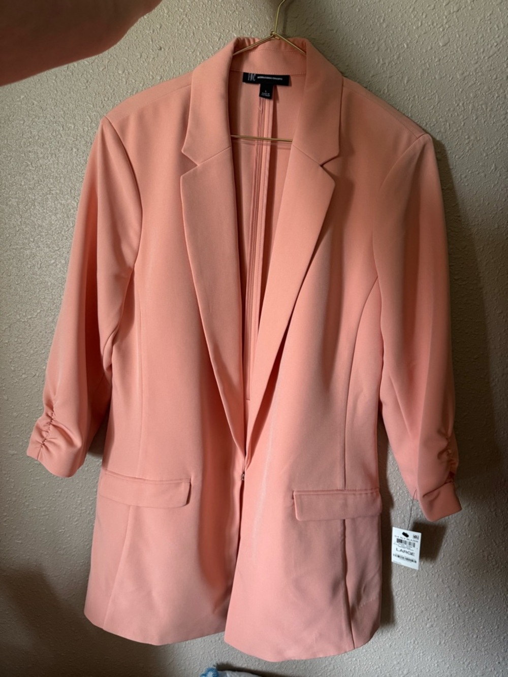 INC International Concepts Coral Pink Open Blazer